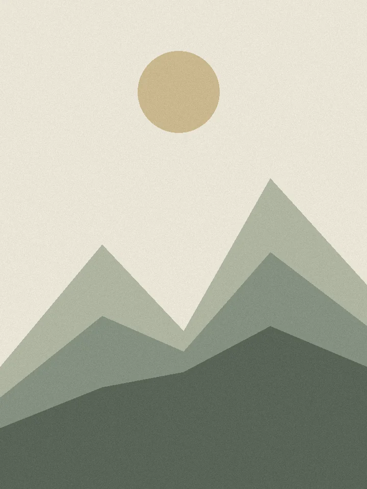 绿色山景抽象示例作品